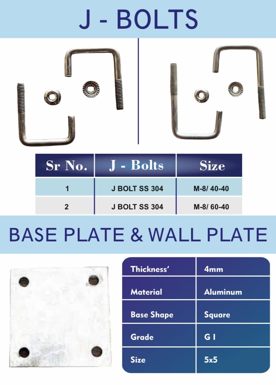 J-Bolts, Base Plates & Wall Plates